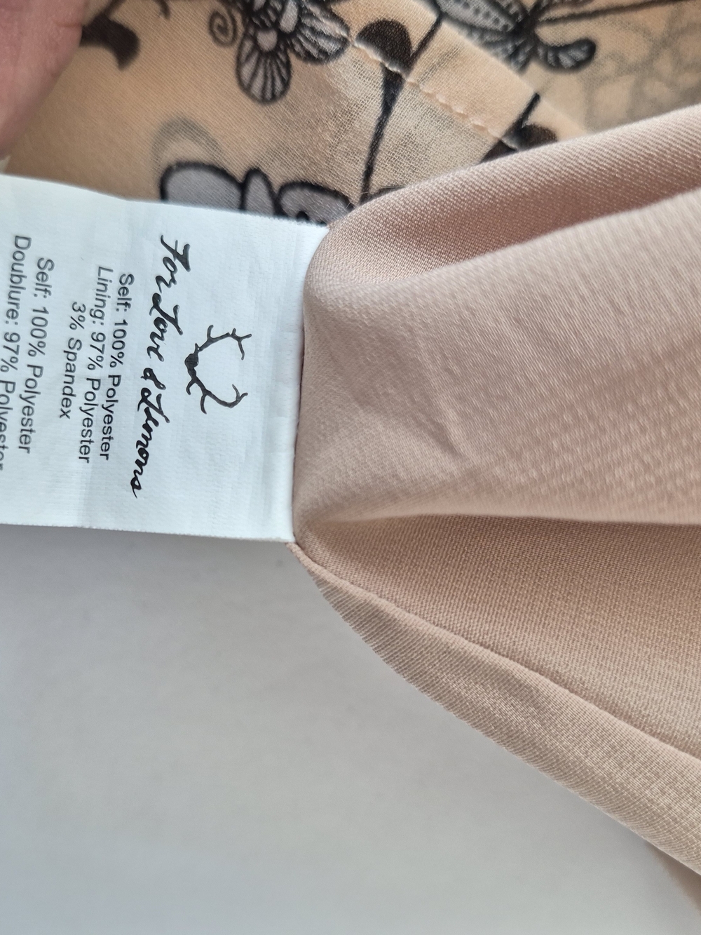 For Love & Lemons Peach Floral Midi Slip Dress with Neck Scarf Size L - Picture 12 of 13